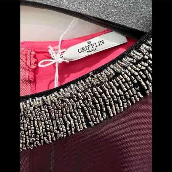 Anthropologie grifflin paris Fuchsia and Black Mini Dress Size M - Picture 3 of 4